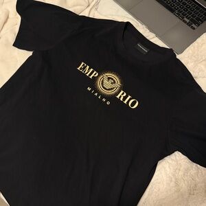 Emporio Armani Black and Gold Men's Shirt